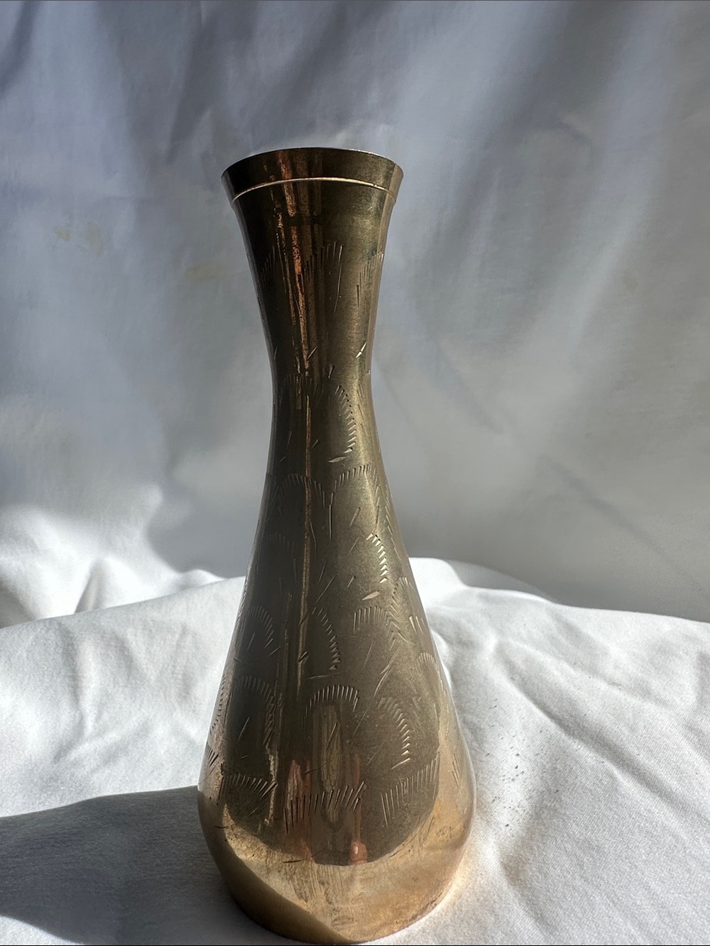 Brass Decorative Bud Vase - Metallic Gold Finish